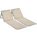 Miniatyrbild 1 av 6: Outsunny Set med 2 vikbara justerbara strandmattor med bärväska och tidningsficka, beige