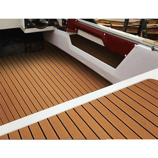 Itsekiinnittyvä veneen kansimatto, keinotekoinen teak-ulkokuori, kestävä EVA-vaahto,Beige