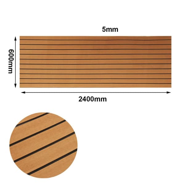 Itsekiinnittyvä veneen kansimatto, keinotekoinen teak-ulkokuori, kestävä EVA-vaahto,Beige