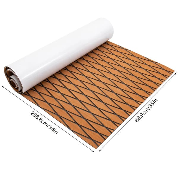 EVA-skum Antiskid Båtmatta, Halkfri Däck, 6 mm Tjocklek, Djupa Spår,Choklad