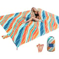 Miniatyrbild 1 av 9: Lollanda Stor vattentät strandmatta 210x200 cm med 4 tältpinnar – perfekt för familjepicknick, camping och resor