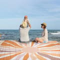 Miniatyrbild 4 av 9: Lollanda Extra stor vattentät och sandfri bärbar strandmatta – Bohemisk stil, perfekt för strandvandring och camping