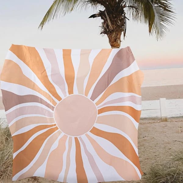 Lollanda Extra stor vattentät och sandfri bärbar strandmatta – Bohemisk stil, perfekt för strandvandring och camping