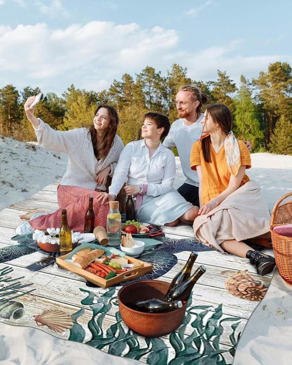 Lollanda Vandtæt foldbar og transportabel strandmåtte 200x210 cm – uundværlig til strand og udendørs camping