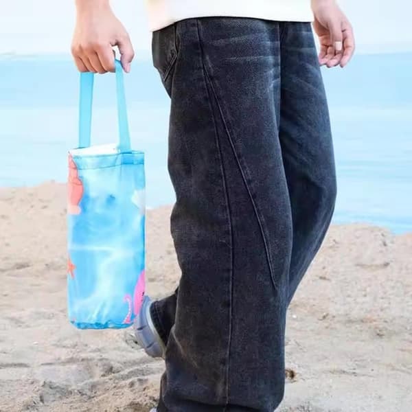Lollanda 200x200 cm 2-i-1 Strandfilt och Barnpool, Stor Strandfilt, Strandfilt - Vattentät med Bärväska