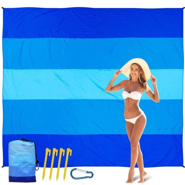 Lollanda Strandfilt 210x200 cm – vattentät och sandfri, ultralätt och portabel, perfekt för strand, picknick och camping