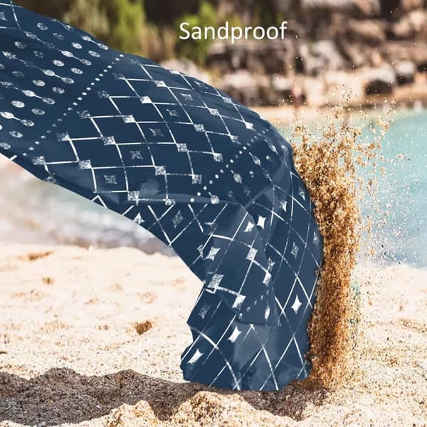 Bomclap Strandmatta, Bärbar Picknickfilt, Vattenavvisande Strandfilt 4 Markpinnar för Strand, Camping, Picknick