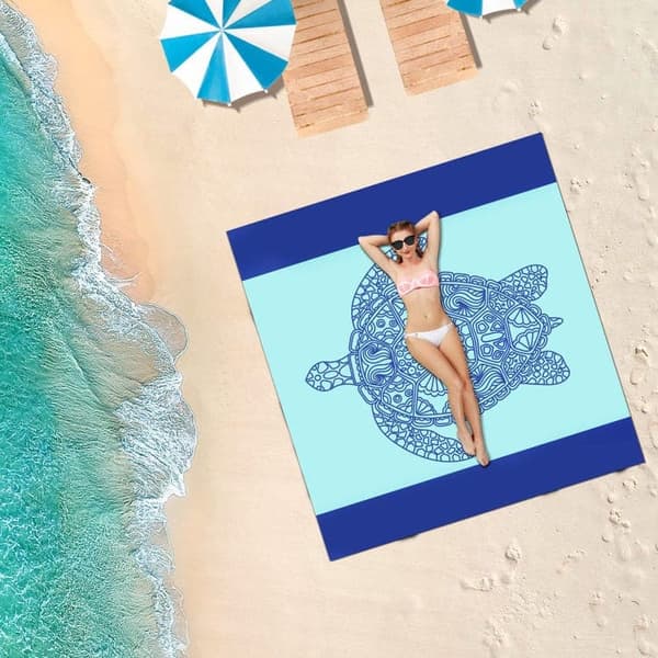 OBOSOE store strandmåtter 210x200cm sand vandtæt letvægts udendørs tæppe