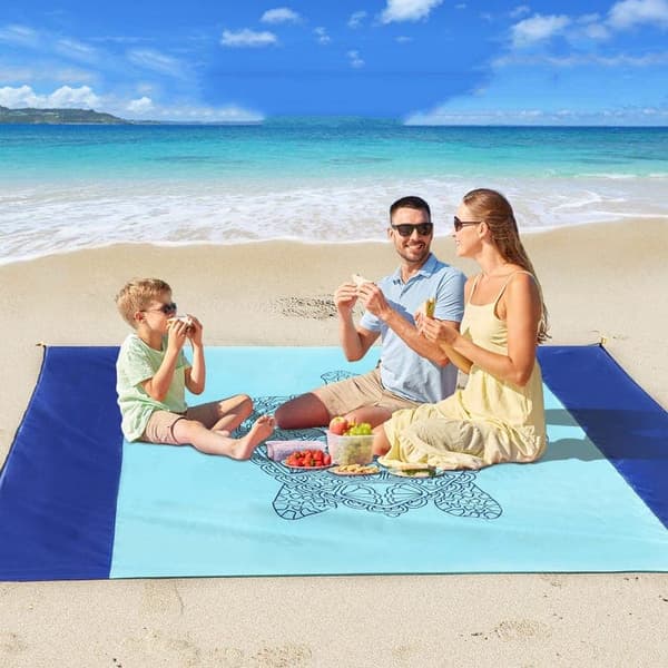 OBOSOE store strandmåtter 210x200cm sand vandtæt letvægts udendørs tæppe