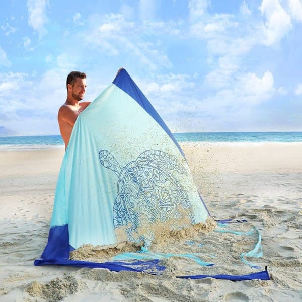OBOSOE store strandmåtter 210x200cm sand vandtæt letvægts udendørs tæppe