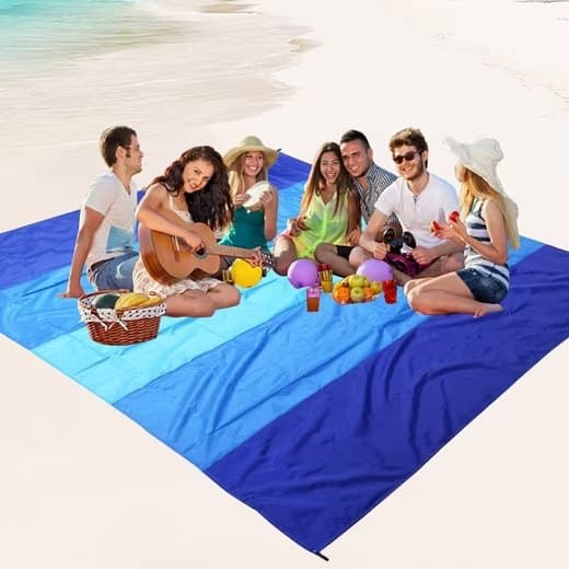 Lollanda Strandmåtte, Picnictæppe 210x200 cm, Strandpicnictæppe – Vandtæt, Sandtæt, Anti-sand Strandhåndklæde