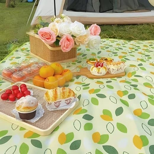 Lollanda Picnic Tæppe Vandtæt med Bærehåndtag, Picnic Fan Beach Camping med Isolering – Bærbar, Multifunktionel til Camping, Strand