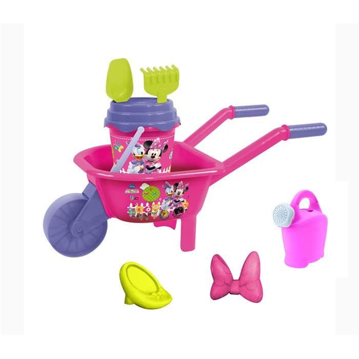 MINNIE - Skottkärra + hink + vattenkanna + tillbehör - Tjej - Strandspel - Från 3 år - Sommarstrand
