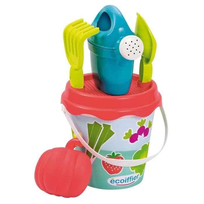 ECOIFFIER - 4282 - Garnerad hink med trädgårdsdekor 17 cm