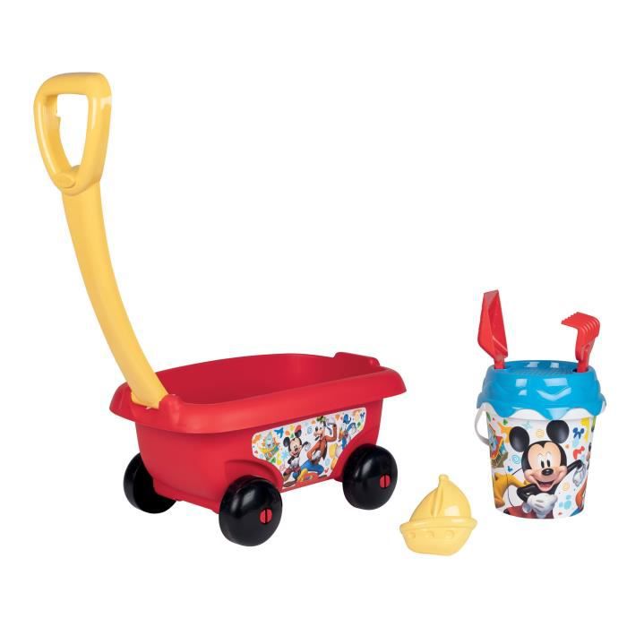 Musse fylld strandvagn