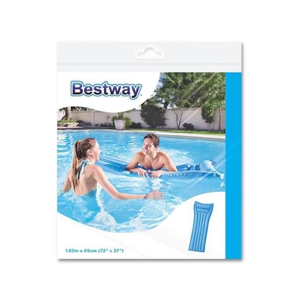 Färgglad uppblåsbar bojmadrass pool havsblå * Material: resistent vinyl * Mått: 183 x 69 cm * Rekommenderad ålder: + 14 år...
