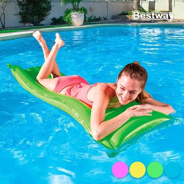 Färgglad uppblåsbar bojmadrass pool havsblå * Material: resistent vinyl * Mått: 183 x 69 cm * Rekommenderad ålder: + 14 år...