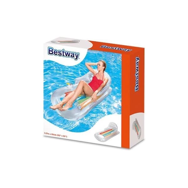Uppblåsbar boj liggstol för pool och hav med 1 lapp * Material: resistent vinyl * Mått: 157 x 79 cm * Höjd...