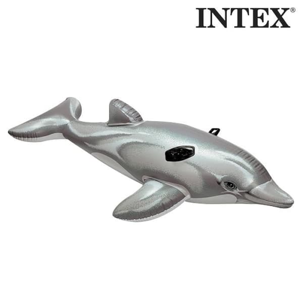 Flytande badring - Ej specificerat - Delfin - Hållbar vinyl - 175 x 66 cm - 2 luftkammare