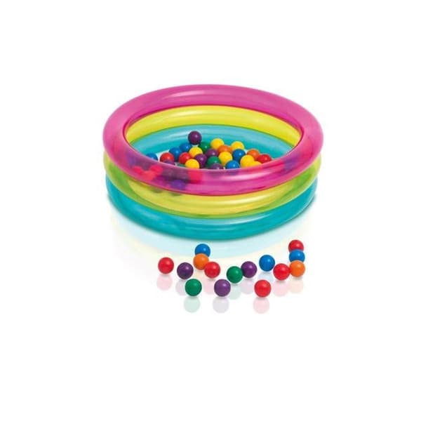 Boldbassäng - Intex - D86 - Flerfärgad - Vinyl - 86 x 25 cm