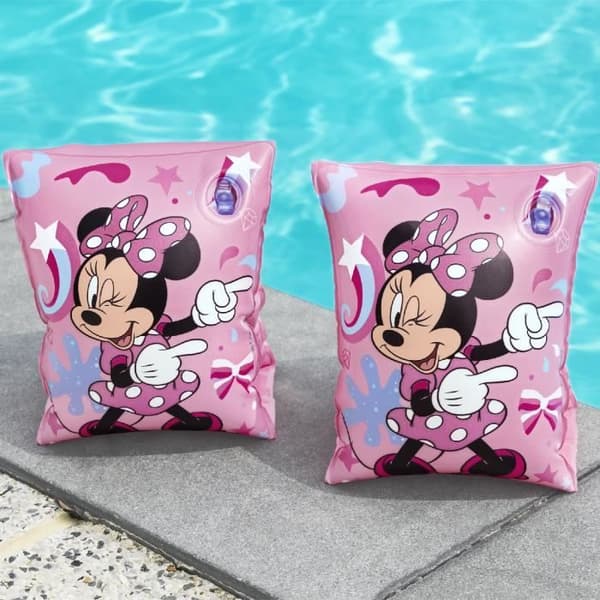Uppblåsbara armband för barn från 3 till 6 år Bestway 17x12 cm Minnie Mouse Design Double Air Chamber
