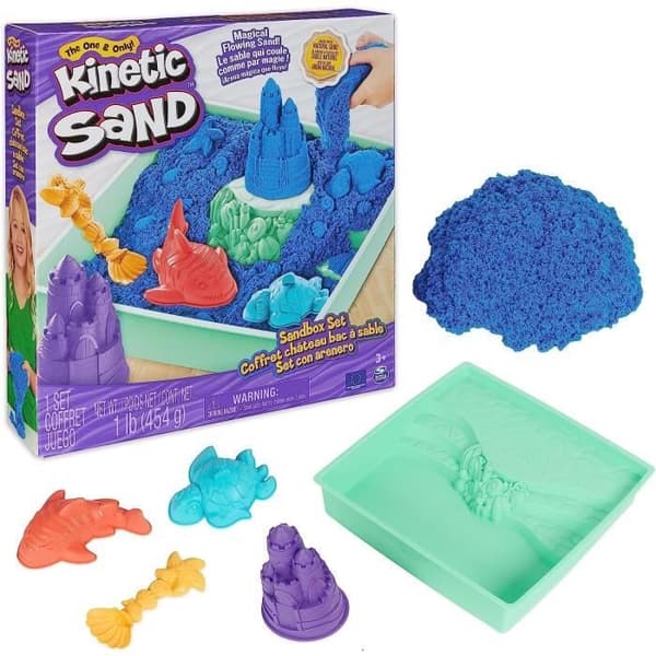 Blå kinetisk sandlåda - Spin Master 6067478 - Slott, haj, sköldpadda - Barn