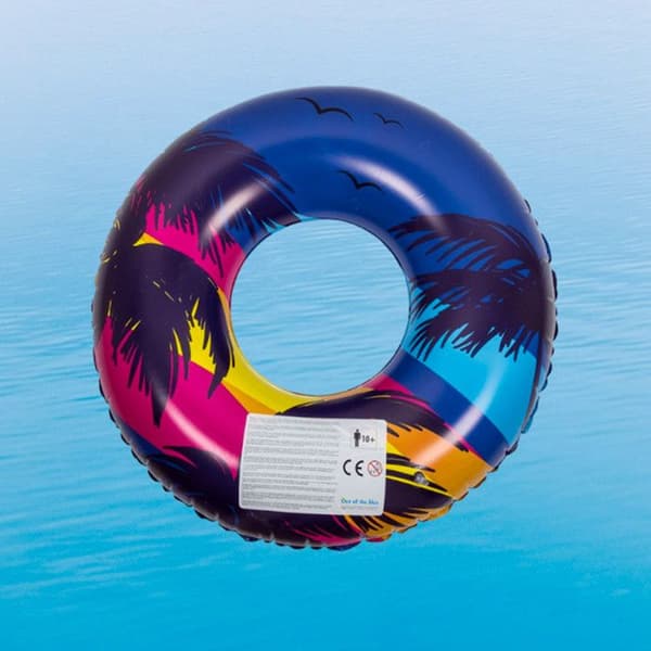 Uppblåsbar boj - PALMBUOY - Retro palmträd och solnedgångsdesign - 90 cm - Slitstark PVC - Blandat