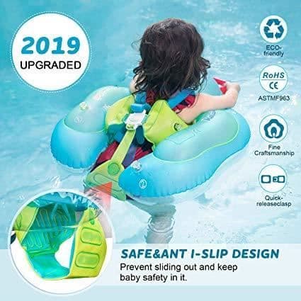 [Uppblåsbar babypoolring] - [Grön] - [L] - [6-30 månader] - [6-16KG] - [52-65CM]