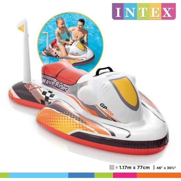 Luftmadrass - Intex - Wave Rider - 117 x 77 cm - Vinyl - För barn från 3 år