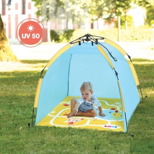LUDI anti-UV tält - Lekbräda för baby - Lätt att öppna och förvara
