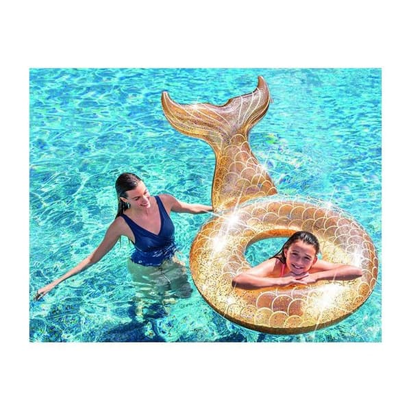 INTEX - Glitter Mermaid Uppblåsbar Boj - 56258EU - Glittrigt guld