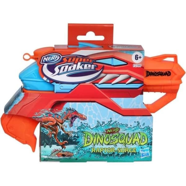 NERF Super Soaker DinoSquad Raptor-Surge Water Gun - Vattenspel utomhus för barn från 6 år och uppåt