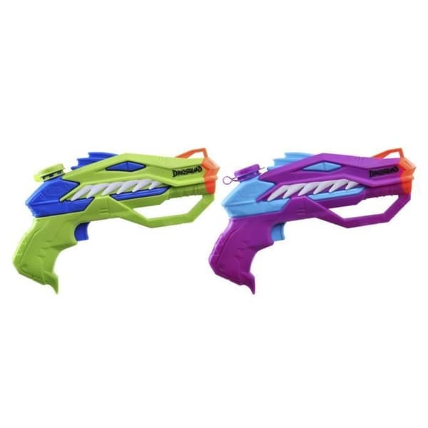 Nerf Dual Pack DinoSquad Raptor-Surge, 2 Super Soaker vattenblasters, dinosauriedesign, vattenspel, från 6 år