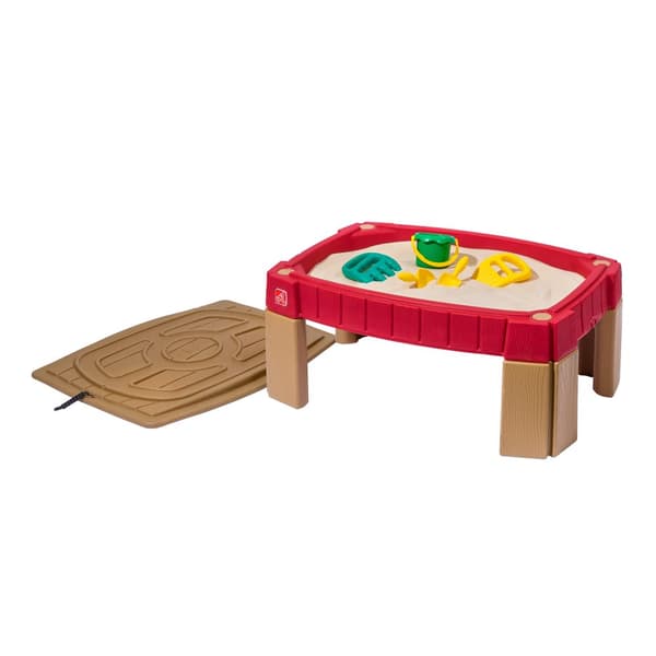 Step2 Naturally Playful Sandbord med lock | Sandlåda av plast / plast | Inclusive 4 tillbehör