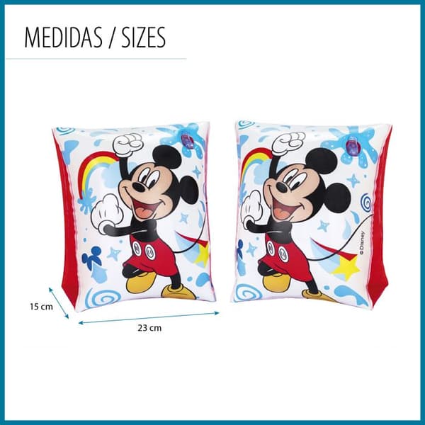 Simhallsband - BESTWAY - Mickey Mouse - Flera färger - Hållbar vinyl - 2 luftkammare