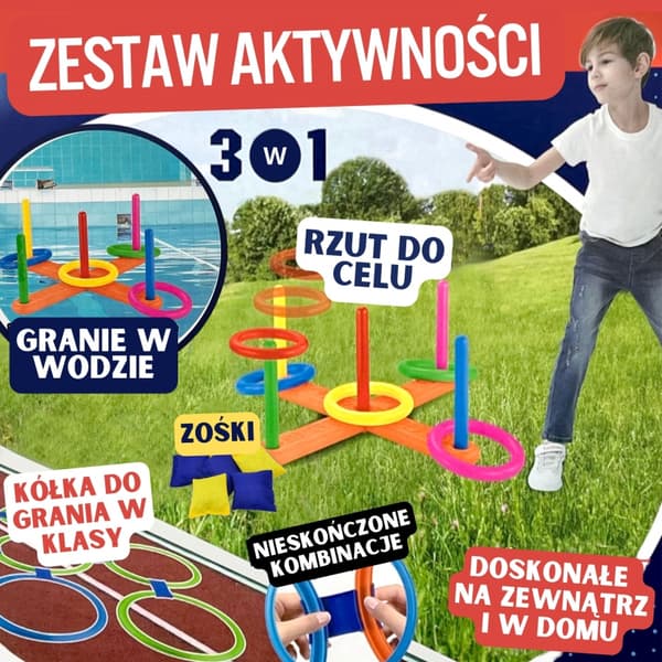 WOOPIE Set 3 in 1 Serso Hopscotch Cornhole Game heitto säkkituolit