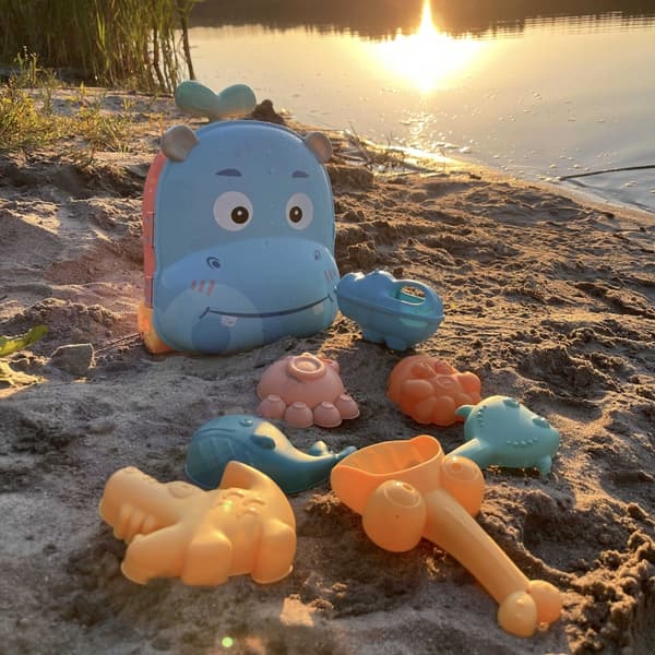 WOOPIE 3 in 1 hiekkalaatikkosarja virtahepo matkalaukku + vesilelu