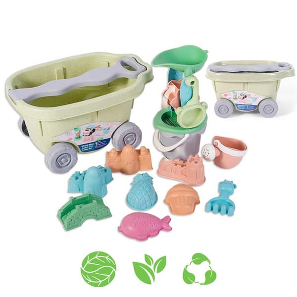 WOOPIE GREEN Sandlekset med Vagn 13 st. Biologiskt Nedbrytbart Organiskt Material