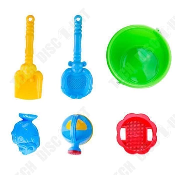 TD® Set med 6 delar Strandleksaker för barn Slottshink Spade Rake Plastverktyg för barn-Sandslottslek