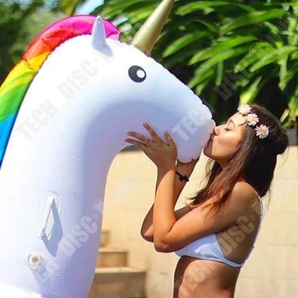 Flytande Unicorn-rad - TD® - Ekologisk PVC - 275x140x120CM - Vit