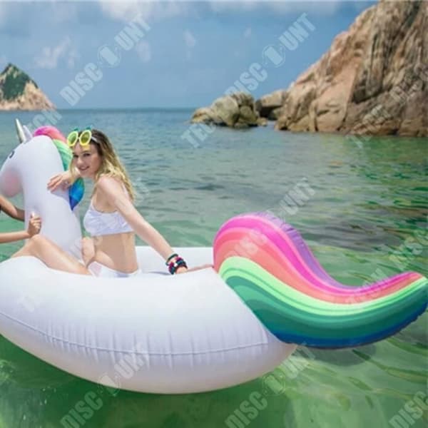 Flytande Unicorn-rad - TD® - Ekologisk PVC - 275x140x120CM - Vit