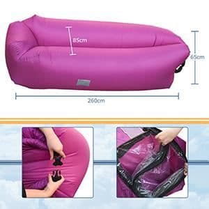 CONFO® Uppblåsbar boj pool uppblåsbar hängmatta madrass stol flytande camping strand sommar land kudde vattentät förvaringsväska vik