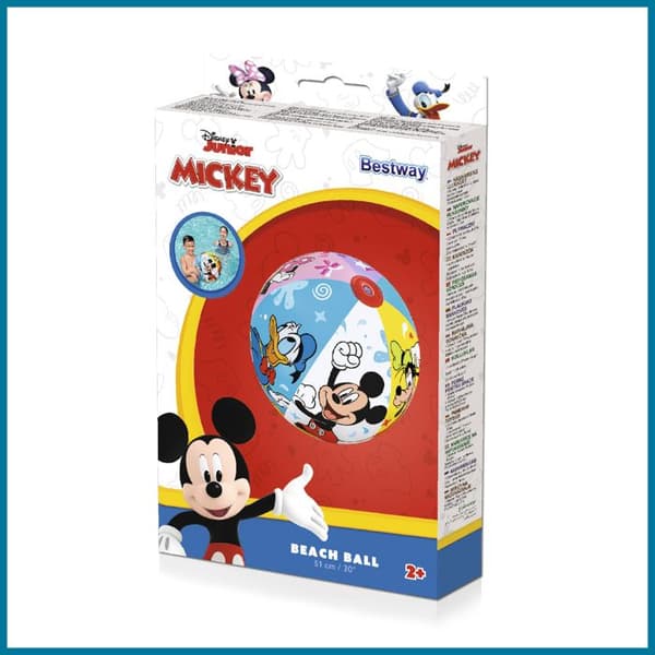Strandboll - BESTWAY - Mickey & Friends - 2 år och äldre - Uppblåsbar - Rolig