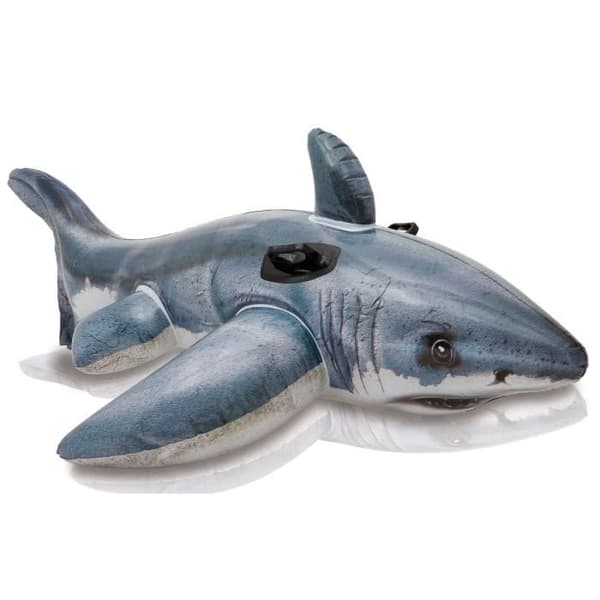 INTEX Great White Shark Uppblåsbar Ride-On Booy - 173x107 cm - För barn från 3 år