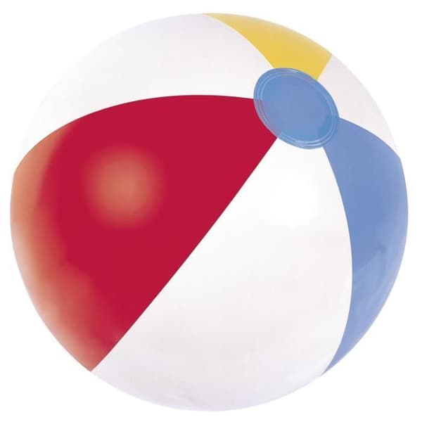 Rund uppblåsbar badboll - BESTWAY - Ø 61 cm - Vinyl - Röd, blå, vit och gul