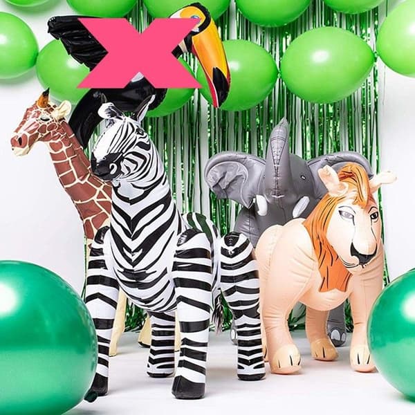 Uppblåsbar dekoration - Zebra - 60cm - Svart och vit - Inomhus