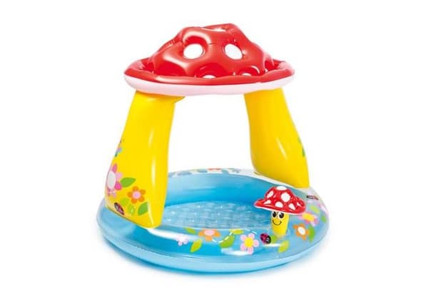 INTEX uppblåsbar barnpool - Fyrkantig plaskbassäng för svamp - 102x89 CM - 45 liter