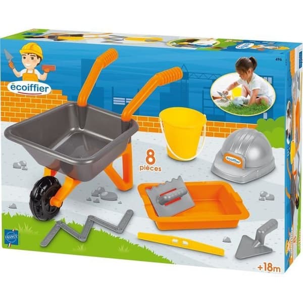 Byggleksak - Ecoiffier - Skottkärra murpack 50 cm - 8 stycken - Från 18 månader