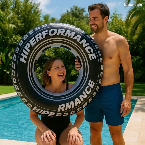 Giant Inflatable Tube 91 cm Black for Children and Adults for Pool or Beach