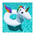 Miniatyrbild 2 av 2: Gigantisk Uppblåsbar Flytande Känsla Unicorn 120 cm Flerfärgad för Barn och Vuxna Pool eller Strand